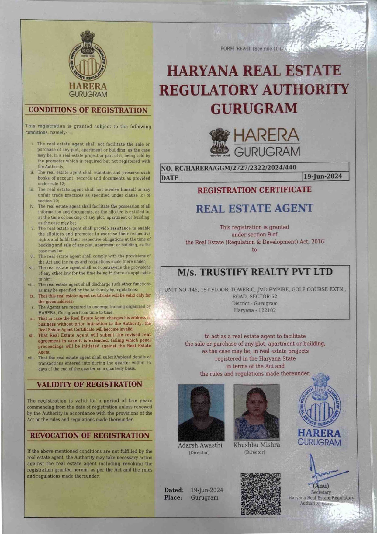 Rera Certificate